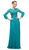 Cinderella Divine - CR781 Quarter Flounce Sleeve Beaded Lace Gown In Blue and Green