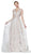 Cinderella Divine - CR823 Floral Lace Deep V-neck A-line Gown