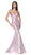 Cinderella Divine - CR824 Strapless Metallic Iridescent Mermaid Gown In Pink