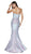 Cinderella Divine - CR824 Strapless Metallic Iridescent Mermaid Gown In Blue