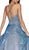 Cinderella Divine - CR831 Beaded V-Neck A-Line Gown In Blue