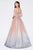 Cinderella Divine - CR839 Deep Off-Shoulder Pleated Ballgown In Pink