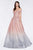 Cinderella Divine - CR839 Deep Off-Shoulder Pleated Ballgown In Pink