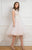 Cristallini - SKA 846 Knee Length Beaded Cap Sleeve Dress In White