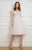 Cristallini - SKA 846 Knee Length Beaded Cap Sleeve Dress In White