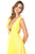 Cristallini - SKA233 Deep V-neck A-line Chiffon Dress In Yellow