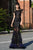 Cristallini - SKA743 Sequin Embellished Feathered Gown In Black