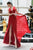 Cristallini - SKA233 Deep V-neck A-line Chiffon Dress In Red