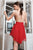 Cristallini - SKA233MINI V Neck Backless Illusion Cocktail Dress In Red