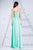 Cristallini - SKA443 Strapless Deep V-neck Sheath Dress In Green