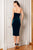 Cristallini - SKA462 Strapless Surplice Velvet High Slit Dress In Blue
