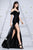 Cristallini - SKA494 Pleated Off-Shoulder Trumpet Dress In Black