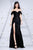 Cristallini - SKA494 Pleated Off-Shoulder Trumpet Dress In Black