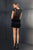 Cristallini - SKA543 Lace Illusion Jewel Feathered Dress In Black