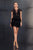 Cristallini - SKA543 Lace Illusion Jewel Feathered Dress In Black