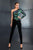 Cristallini - SKA605 Sequined Asymmetrical Peplum Jumpsuit In Green
