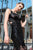 Cristallini - SKA739 Sequined Scroll Motif Illusion Sheath Gown In Black