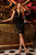 Cristallini - SKA894 Feathered Peplum Sequined Dress In Black