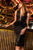 Cristallini - SKA894 Feathered Peplum Sequined Dress In Black