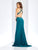Clarisse - 3512 Embellished Halter Cutout Sheath Dress in Green