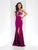 Clarisse - 3512 Embellished Halter Cutout Sheath Dress in Purple