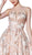 Cinderella Divine - CS024 Floral Strapless Pleated Ballgown In Neutral