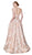 Cinderella Divine - CS024 Floral Strapless Pleated Ballgown In Neutral