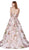 Cinderella Divine - CS027 Floral Strapless Evening Gown In Pink and Green