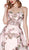 Cinderella Divine - CS027 Floral Strapless Evening Gown In Pink and Green