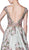 Cinderella Divine - CS028 Beaded Plunging V-Neck Gown with Slit In Green and Pink