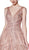 Cinderella Divine - CS029 Sequin Embellished Plunging V-Neck Gown In Pink and Gold