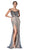 Cinderella Divine - CS030 Bead Embellished Evening Dress In Blue and Neutral