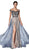 Cinderella Divine - Bead Embellished Evening Dress CS030 In Blue and Neutral