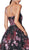 Cinderella Divine - CS031 Strapless Floral Evening Gown In Black and Purple