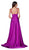 Cinderella Divine - CS034 Plunging V-neck A-line Gown With Train In Purple