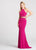 Ellie Wilde - EW118083 Two-Piece High Halter Embellished Strapped Gown In Pink