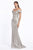 Cinderella Divine - CZ0018 Plunging Off-Shoulder Trumpet Dress In Silver