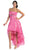 Strapless Pleated Empire High Low Prom Gown