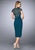 La Femme - 23124 Beaded Lace Ruched Dress In Green