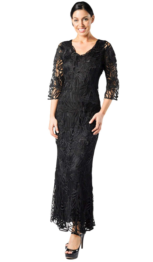 Soulmates - D1108 Rose 3/4 Sleeve Top With Skirt