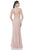 Terani Couture - 1611M0757 Sheer Crystal Beaded Evening Gown in Pink
