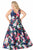 CE1805 V-neck Floral Print Dress