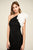 Tadashi Shoji - Rosette Ruffled Long Draped Gown In Black and White