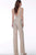 Jovani - 65331 Sleeveless Beaded Long Jumpsuit In Silver and Neutral