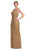 Theia Shining Gilded Mesh Long Dress 881772 In Gold