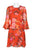 Donna Morgan - D6271M XD Floral Print Jewel Neck Chiffon A-line Dress In Orange and Purple