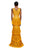 Tadashi Shoji - V-Neck Tiered A-Line Dress In Yellow