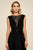 Tadashi Shoji - Laced Neckline Sequined Band A-line Dress In Black