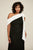 Tadashi Shoji - Bow-Ornate Draped Sleeve Long Gown In Black and White