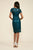 Tadashi Shoji - Sequined Jewel Neck Sheath Dress In Blue
